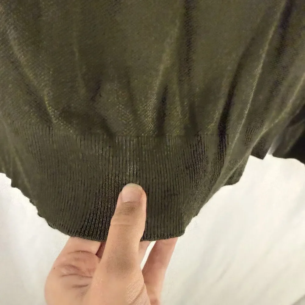 J Crew Shirt Men's Large Dark Green Long Sleeve Crewneck Pullover